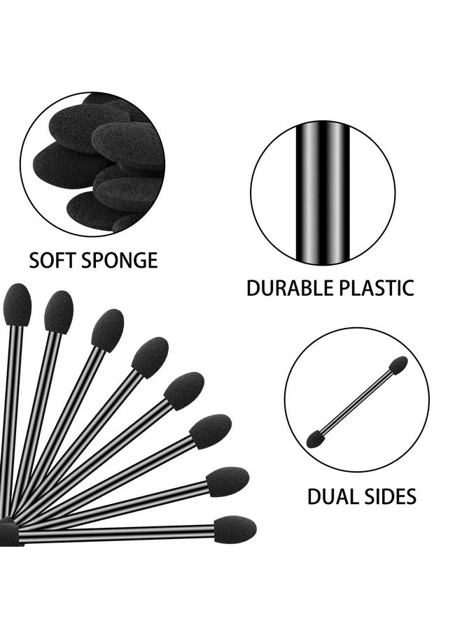 Ponpon 100Pcs Eyeshadow Applicators Dual Sides Eye Sponge Applicators Disposable Eyeshadow Brush for Girls Lady Women Makeup