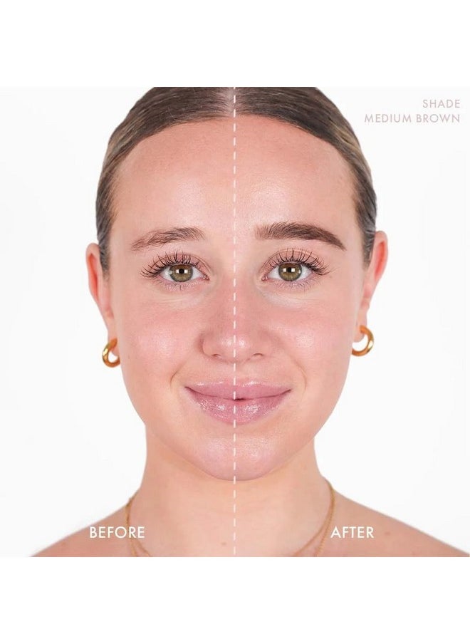 Wander Beauty Upgraded Brow Pencil & Eye Brow Gel - Medium Brown - 2 in 1 Eye Brow Makeup With Castor Oil, Peptides & Panthenol - Two-Sided Brow Filler, Definer, & Lifter for Fuller Brows - 0.05 fl oz