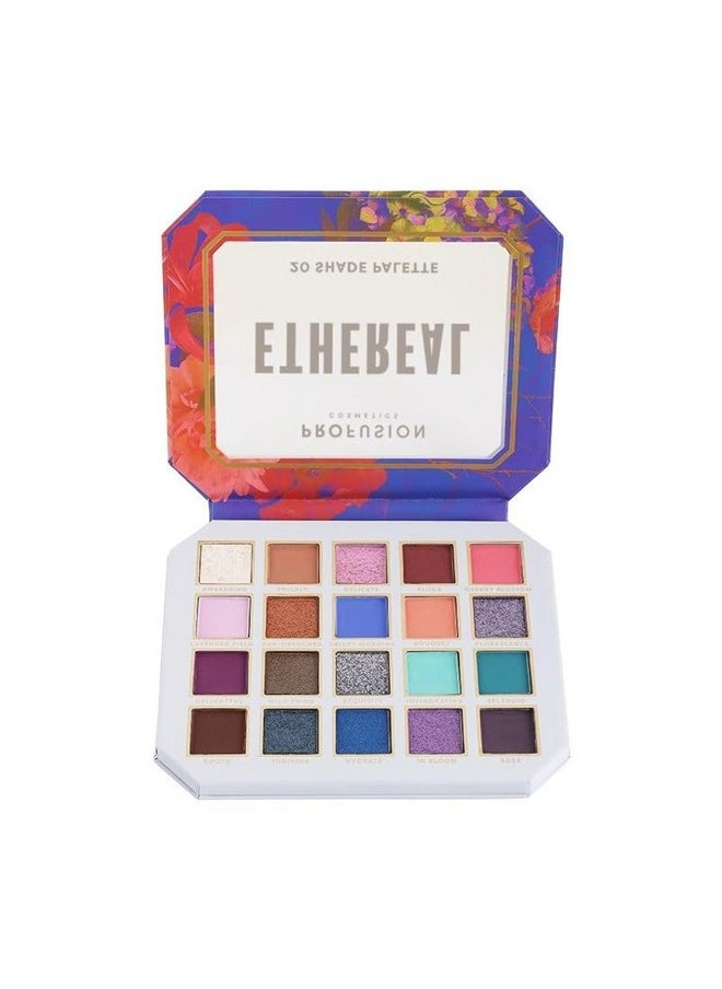 Profusion Cosmetics Ethereal 20 Shade Eyeshadow Palette with Multi Finish and Richly Pigmented Shade, Blendable and Buildable Eyeshadow Palette for Day to Night Eye Catching Looks