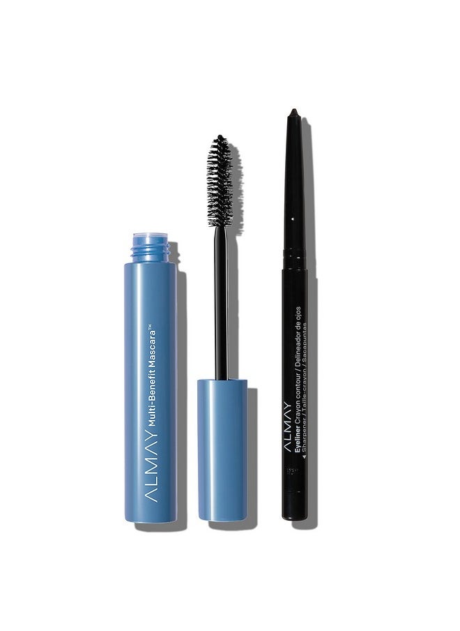 Almay Multi-Benefit Mascara and Eyeliner Duo Value Pack, Black Brown