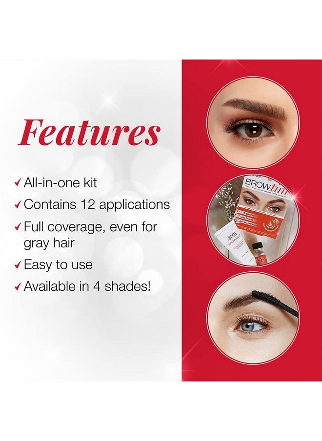 Ardell Brow Tint Medium Brown, Longer-lasting, Semi-permanent Brow Dye, with Natural Extracts, Complete Brow Tinting Kit, 1 pack
