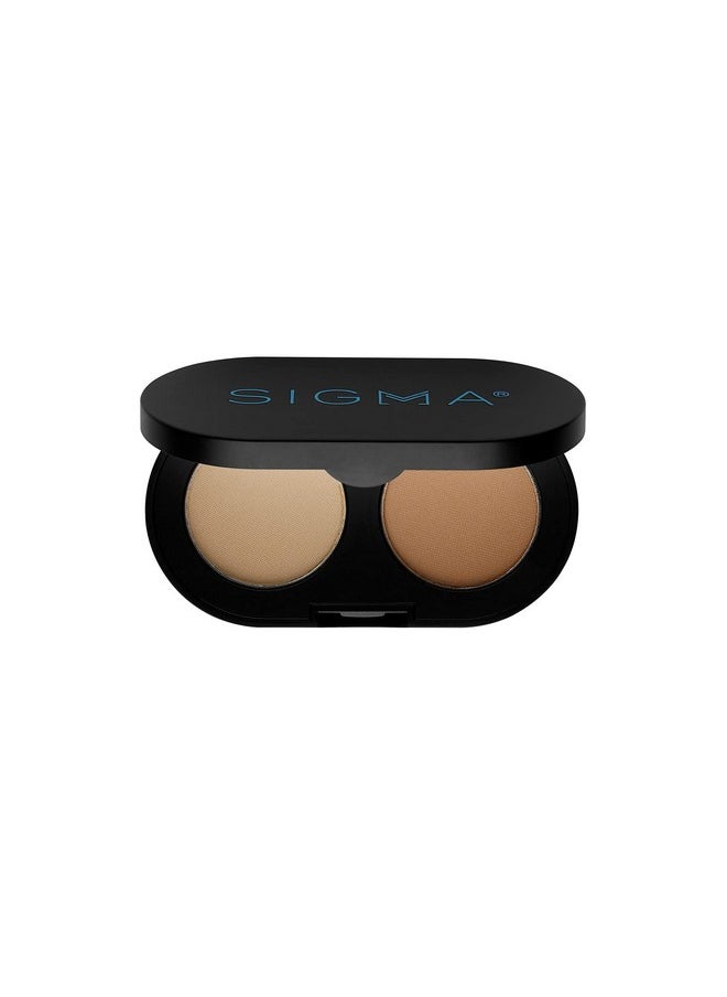 Sigma Beauty Color + Shape Brow Powder Duo - Eye Brow Palette for Natural, Defined Brows - Dark and Light Brow Powder to Tint and Highlight - Vegan, Paraban Free, Sulfate Free Brow Make Up - light