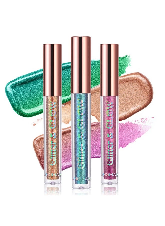 BestLand Liquid Glitter Eyeshadow Set, Multichrome Glitter Shimmer Eye Looks Waterproof Long Lasting Quick-Drying Sparkling Eye Shadow Liquid Highlighter Christmas Makeup Kits (Magic Color)