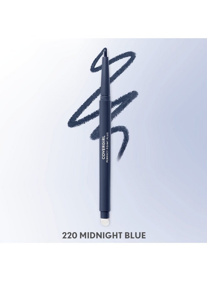 CoverGirl Perfect Point Plus Eyeliner Pencil, Midnight Blue, Long-Lasting, Versatile Navy Eyeliner, Soft Smudging Tip, No Sharpening Needed, Pack of 1