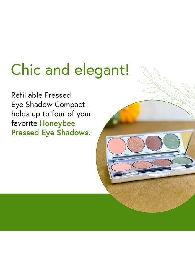 Honeybee Gardens Refillable Pressed Eye Shadow Quad Compact, Holds Up To Four Eye Shadow Colors, Fits 26mm or Smaller Pan, Customizable Travel Eye Makeup Kit