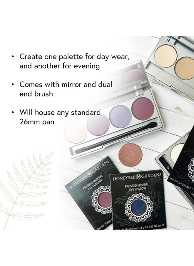 Honeybee Gardens Refillable Pressed Eye Shadow Quad Compact, Holds Up To Four Eye Shadow Colors, Fits 26mm or Smaller Pan, Customizable Travel Eye Makeup Kit