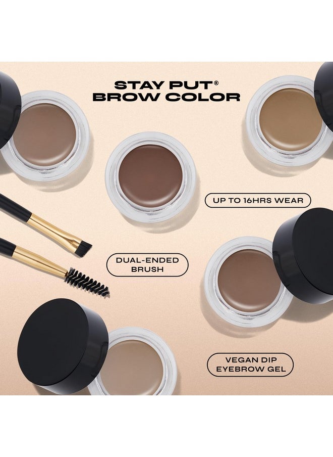 Milani Stay Put Brow Color - Dark Brown (0.09 Ounce) Vegan, Cruelty-Free Eyebrow Color that Fills and Shapes Brows…