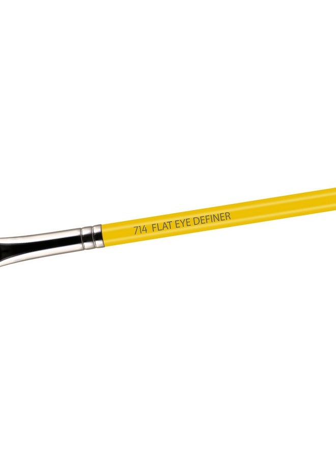 Bdellium Tools Professional Makeup Brush - Studio Series 714 Flat Eye Definer - With Soft Synthetic Fibers, For Eye Definition (Yellow, 1pc)