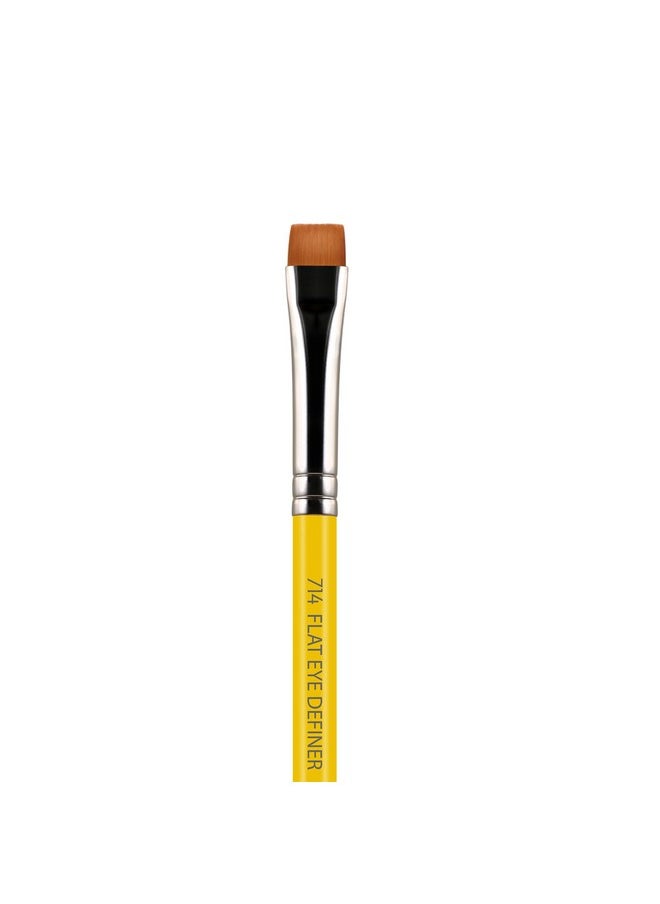 Bdellium Tools Professional Makeup Brush - Studio Series 714 Flat Eye Definer - With Soft Synthetic Fibers, For Eye Definition (Yellow, 1pc)