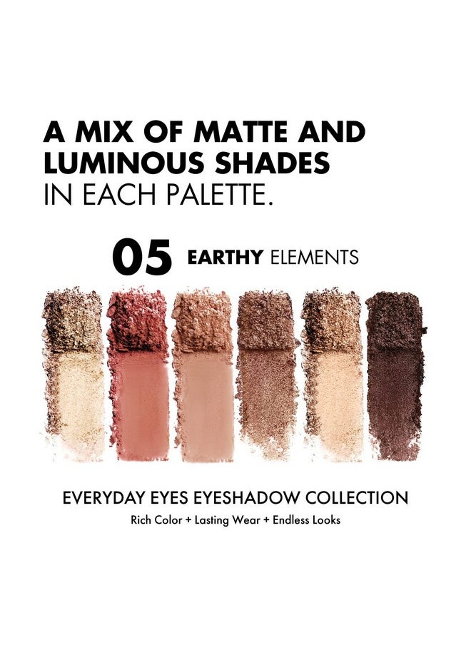 Milani Everyday Eyes Eyeshadow Palette - Earthy Elements (0.21 Ounce) 6 Cruelty-Free Matte or Metallic Eyeshadow Colors to Contour & Highlight