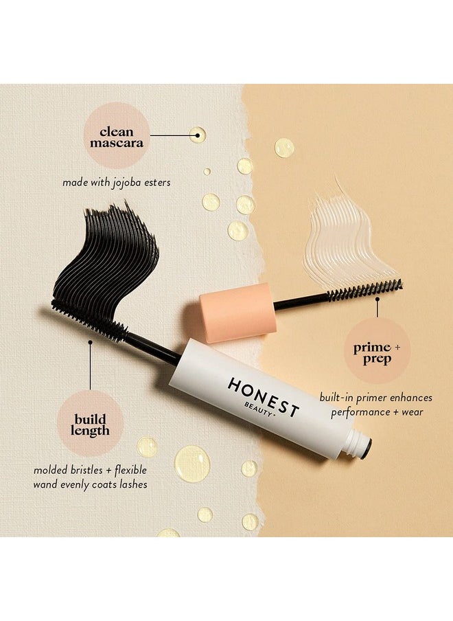Honest Beauty 2-in-1 Extreme Length Clean Mascara + Lash Primer | Lengthening + Volumizing | EWG Verified + Cruelty Free | Black, .27 fl oz
