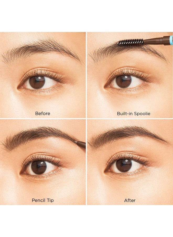 JOAH Dual-Ended Eyebrow Pencil - Brow Down To Me Ultra-FIne Tip Precision Brow Pencil with Built-In Spoolie Brush for Flawless Brows, Smudge-Proof, Water-Resistant, Black Brown