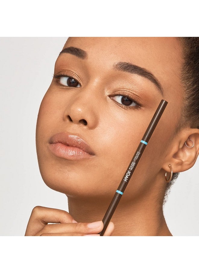 JOAH Dual-Ended Eyebrow Pencil - Brow Down To Me Ultra-FIne Tip Precision Brow Pencil with Built-In Spoolie Brush for Flawless Brows, Smudge-Proof, Water-Resistant, Black Brown