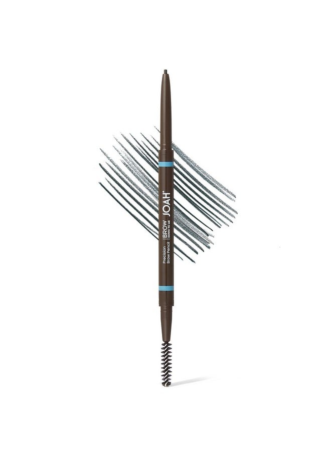 JOAH Dual-Ended Eyebrow Pencil - Brow Down To Me Ultra-FIne Tip Precision Brow Pencil with Built-In Spoolie Brush for Flawless Brows, Smudge-Proof, Water-Resistant, Black Brown