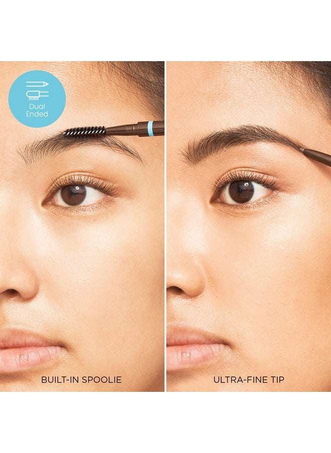 JOAH Dual-Ended Eyebrow Pencil - Brow Down To Me Ultra-FIne Tip Precision Brow Pencil with Built-In Spoolie Brush for Flawless Brows, Smudge-Proof, Water-Resistant, Black Brown
