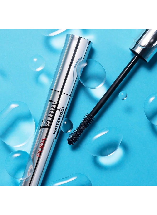 Pupa Milano Vamp! Waterproof Mascara - Add Extreme Volume and Length to Lashes - Serum-Infused Formula Promotes Thicker Lash Appearance - Smudge, Clump, and Water Resistant - 001 Extra Black - 0.3 oz