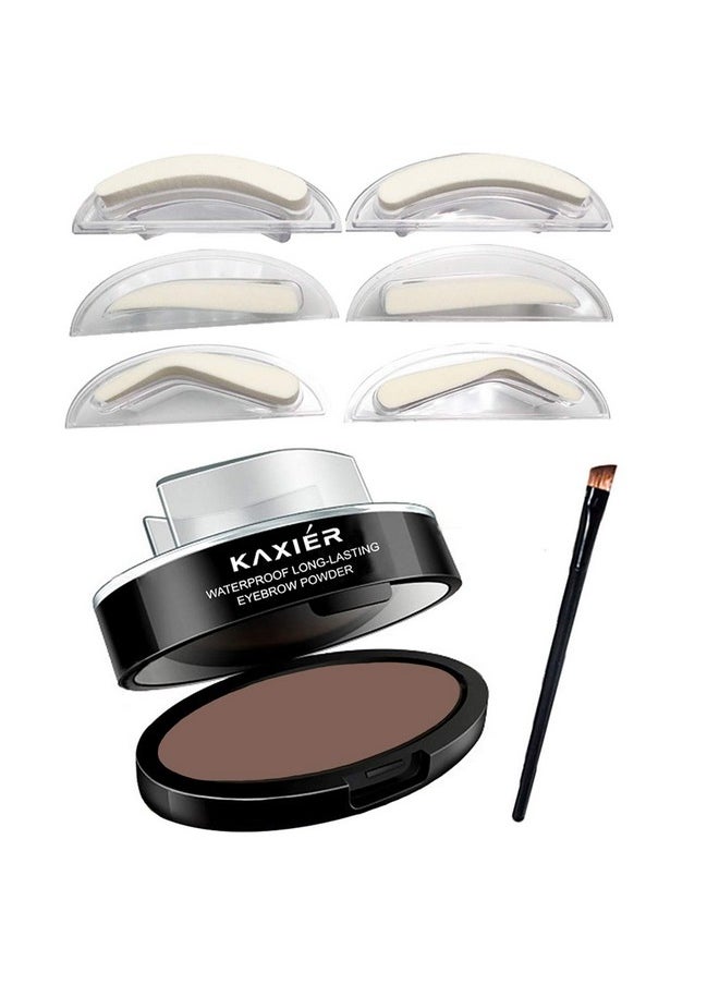 Moakxer Eyebrow Powder,Waterproof Eyebrow Stamp Powder Seal Perfect Nature Eye Brow Powder Tinting Coloring Kit Delicate Shape (301# Light Brown)