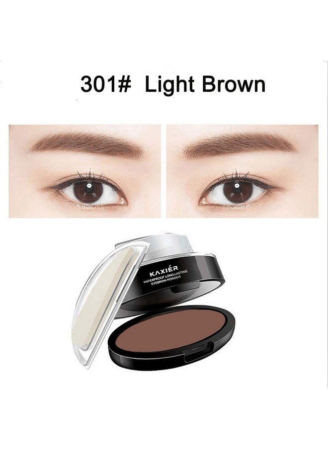 Moakxer Eyebrow Powder,Waterproof Eyebrow Stamp Powder Seal Perfect Nature Eye Brow Powder Tinting Coloring Kit Delicate Shape (301# Light Brown)