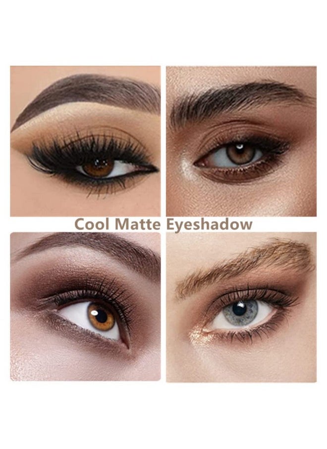 Go Ho 10 Colors Eyeshadow Palette,All Matte Eyeshadow Palette for Older Women,Highly Pigmented Blendable Shades,Neutral Eye Shadow Palette Makeup,Waterproof Cool-tone Grey Brown Eyeshadow,04