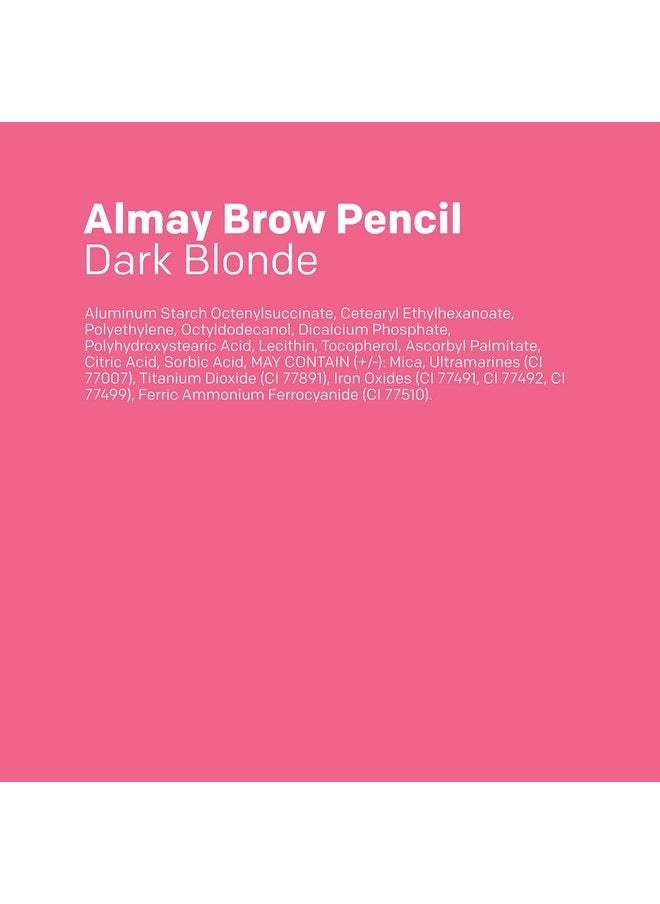 Almay Eyebrow Pencil with Eyebrow Brush, Easy to Achieve Brows, Hypoallergenic, 801 Dark Blonde, 0.01 Oz