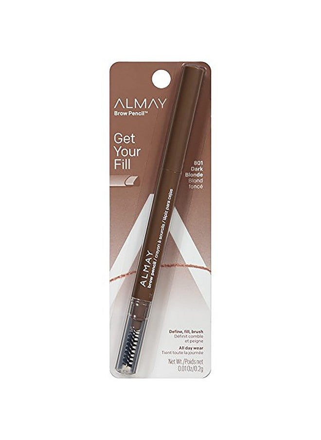 Almay Eyebrow Pencil with Eyebrow Brush, Easy to Achieve Brows, Hypoallergenic, 801 Dark Blonde, 0.01 Oz