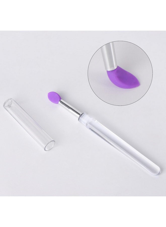 40Pcs Silicone Lip Brushes with Cap, Reusable Applicator Brushes for Eyeshadow, Lip Gloss Mask Cream