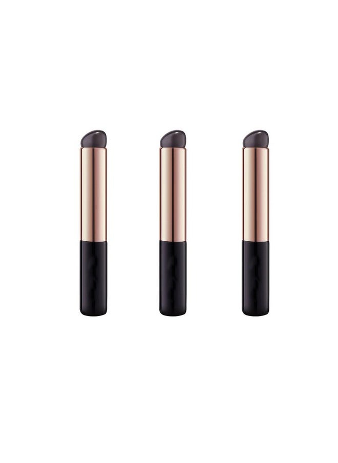 TEONEI Soft Round Head Silicone Lip Brush Lipstick Lip Gloss Applicator Brushes,Makeup Beauty Brushes,Angled Concealer Makeup Brush,3PCS