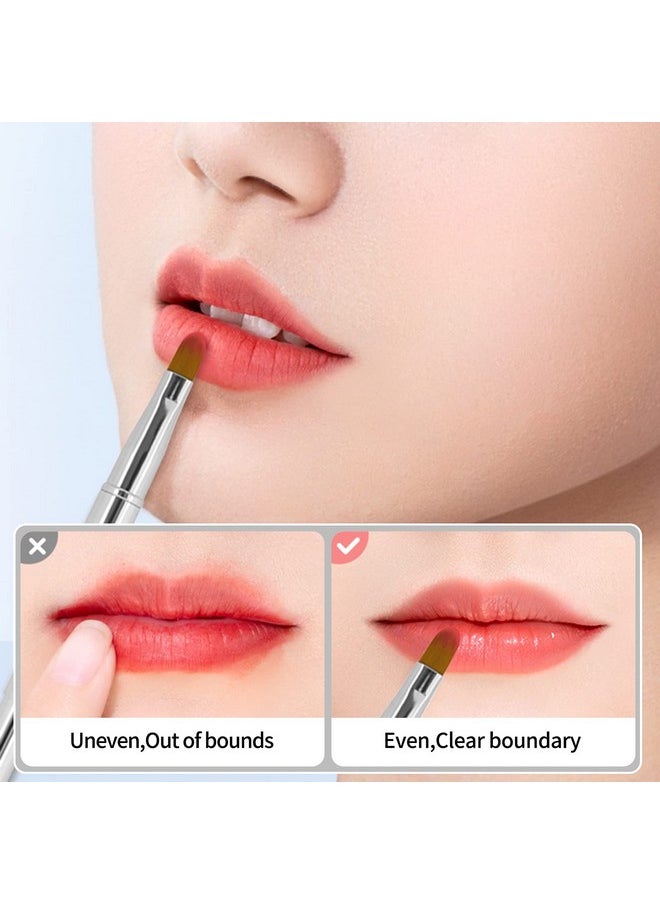 Unaone [2 Pack] Lip Brush for Lipstick, Retractable Lip Brushes, Dual-ended Makeup Brush for Lipstick Lip Gloss, Include Lid Silver and Green