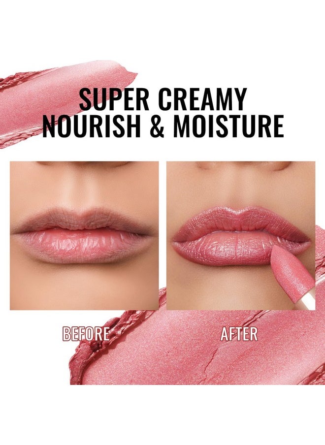 Oulac Moisturizing Pink Lipstick for Women - Tinted Lip Balm with Shimmmer, Lightweight Lip Makeup, Nourishing & Hydrating Formula, Vegan & Gluten Free, PG03 Pink Jewel