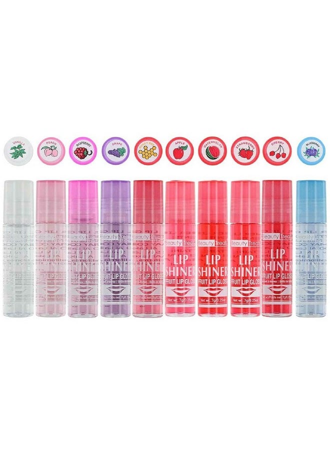 Beauty Treats Lip Shiner Roll-On Fruit Lip Gloss By ; 6 Piece Assortment Set, 0.25Oz / 7G Each