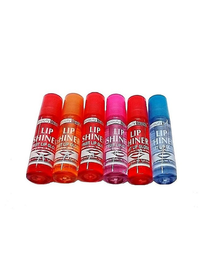 Beauty Treats Lip Shiner Roll-On Fruit Lip Gloss By ; 6 Piece Assortment Set, 0.25Oz / 7G Each