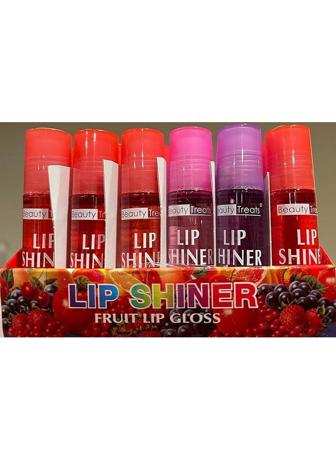 Beauty Treats Lip Shiner Roll-On Fruit Lip Gloss By ; 6 Piece Assortment Set, 0.25Oz / 7G Each