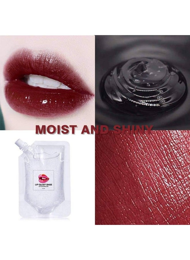 Skynest Lip Gloss Base, DIY Lip Gloss Moisturizing, Non-Sticky, Vegan Lip Makeup Oil(1Pack 50ML+3 Packs 20ML)