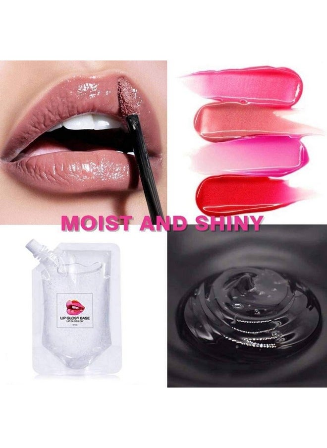 Skynest Lip Gloss Base, DIY Lip Gloss Moisturizing, Non-Sticky, Vegan Lip Makeup Oil(1Pack 50ML+3 Packs 20ML)