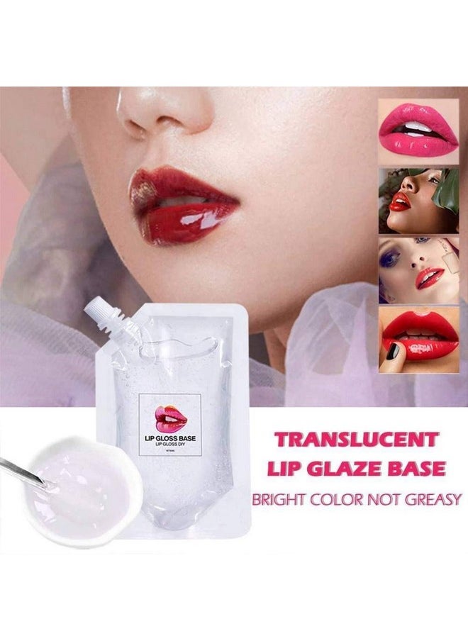 Skynest Lip Gloss Base, DIY Lip Gloss Moisturizing, Non-Sticky, Vegan Lip Makeup Oil(1Pack 50ML+3 Packs 20ML)