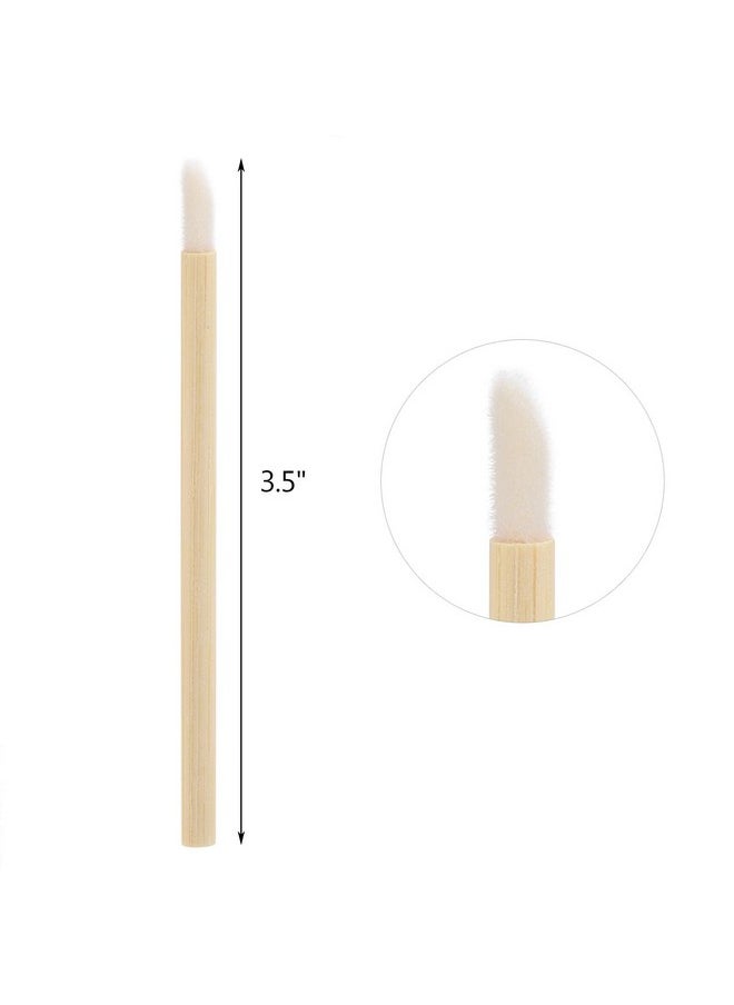 100pcs Disposable Bamboo Handle Lip Brushes Lipstick Lip Gloss Wands Applicator Makeup Tool