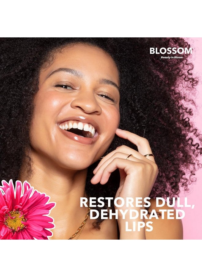 Blossom Lip Gloss & Lip Oil with Olive Oil + Grape Seed Oil, Moisturizing and Hydrating Shimmer Sparkle, Infused with Real Flowers, 3g, Watermelon