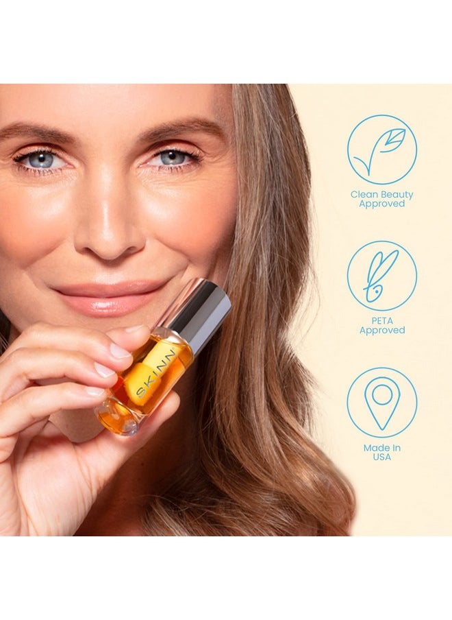 SKINN Luminous Lip Oil Bundle, 2-Piece (Golden & Blush) - Support Collagen Production, Smooth Lines & Soothe Dry Cracked Lips - Improves Elasticity, Texture & Luminosity - Vitamin C & Manuka Honey