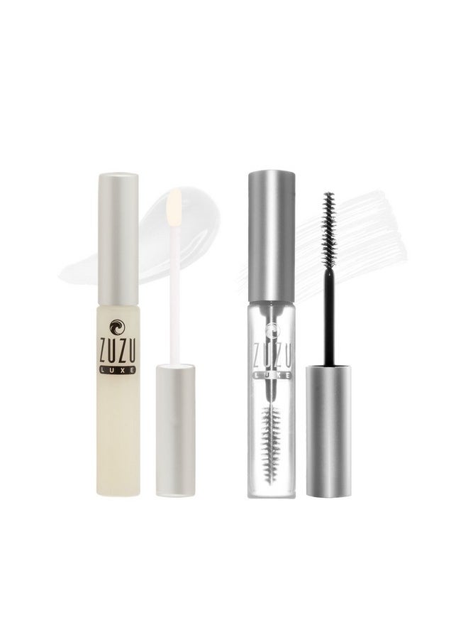 Zuzu Luxe Sheer Lip Gloss GIFTSET, Natural Lip Gloss, Paraben Free, Vegan, Gluten-free, Cruelty-free, Non GMO, 0.17 oz (Clear Gloss/Clear Mascara)