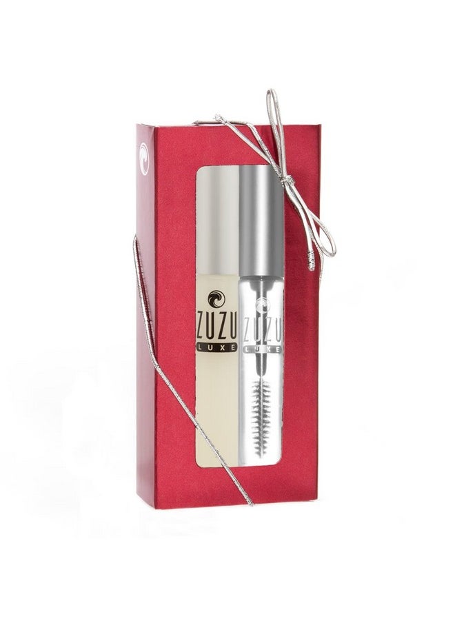 Zuzu Luxe Sheer Lip Gloss GIFTSET, Natural Lip Gloss, Paraben Free, Vegan, Gluten-free, Cruelty-free, Non GMO, 0.17 oz (Clear Gloss/Clear Mascara)