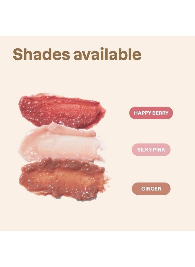 ATTITUDE Oceanly Sheer Lip Gloss Stick, EWG Verified, Titanium Dioxide-Free, Vegan Makeup & Beauty, Cruelty-Free, Plastic-Free, Happy Berry, 0.12 Ounces