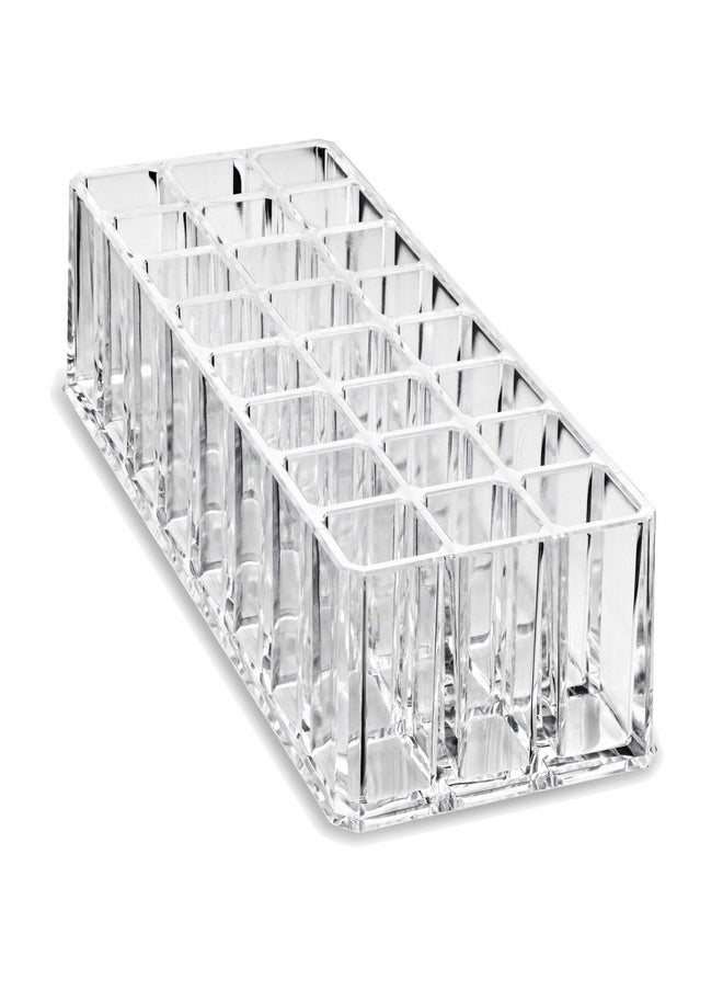 byAlegory Acrylic Lip Gloss Organizer & Beauty Makeup Holder | 24 Space Organization Container Storage For Tall Lip Gloss / Lipstick Products - Clear