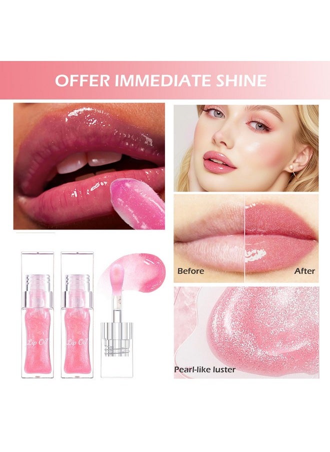 Miaritick Magic Color Changing Lip Oil Set, Watery Lip Gloss, Shimmer Lip Gloss, Hydrating Lip Glow Oil, Tinted Lip Gloss, Long Lasting Sparkling Lip Stain, Lightweight Lip Care Set