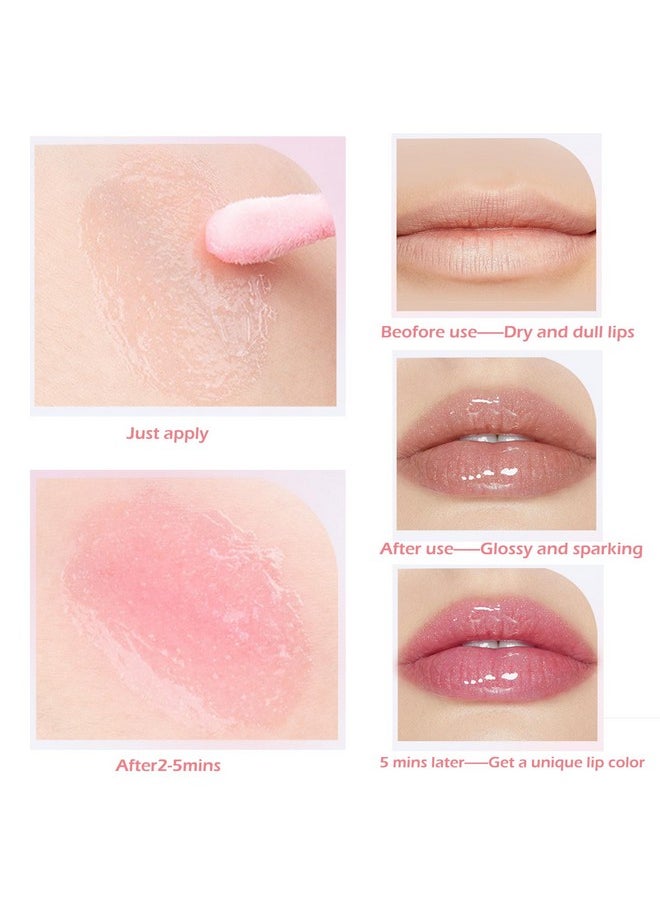 Miaritick Magic Color Changing Lip Oil Set, Watery Lip Gloss, Shimmer Lip Gloss, Hydrating Lip Glow Oil, Tinted Lip Gloss, Long Lasting Sparkling Lip Stain, Lightweight Lip Care Set