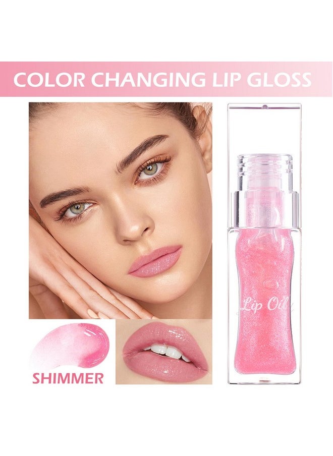 Miaritick Magic Color Changing Lip Oil Set, Watery Lip Gloss, Shimmer Lip Gloss, Hydrating Lip Glow Oil, Tinted Lip Gloss, Long Lasting Sparkling Lip Stain, Lightweight Lip Care Set