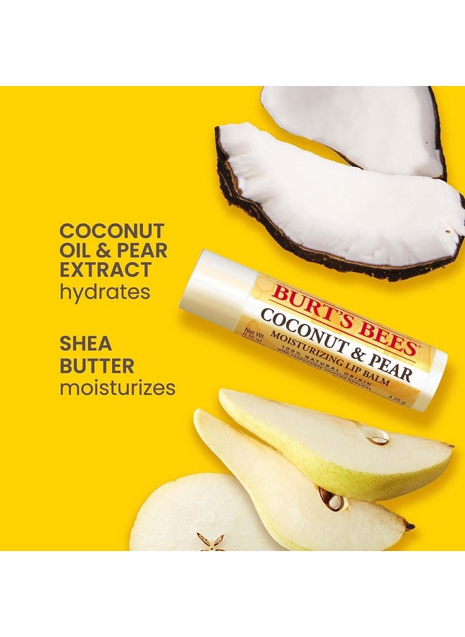 Burt's Bees 100% Natural Moisturizing Lip Balm, Coconut & Pear with Beeswax & Fruit Extracts - 2 Tubes