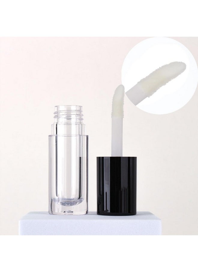 Qeuly 4 Pack Lip Gloss Tubes, 6ml Empty Lip Gloss Tubes with Wand, Clear Plastic Lip Gloss Containers for Skin Care Oil DIY Makeup Lipgloss Making Kit (D25xH86mm)
