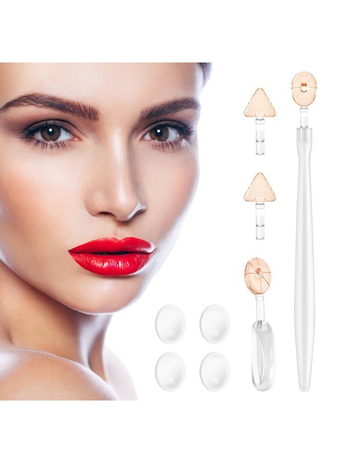 Silicone Lip Brush,2pcs Portable Lipstick Applicator Brushes with 2 replacement heads&4pcs Dust Cap,Silicone Lip Applicator for Lipstick&Lip Gloss&Lip Tint&Lip Mask,lip gloss applicator（Easy to Clean