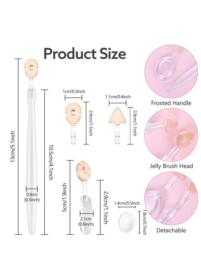 Silicone Lip Brush,2pcs Portable Lipstick Applicator Brushes with 2 replacement heads&4pcs Dust Cap,Silicone Lip Applicator for Lipstick&Lip Gloss&Lip Tint&Lip Mask,lip gloss applicator（Easy to Clean