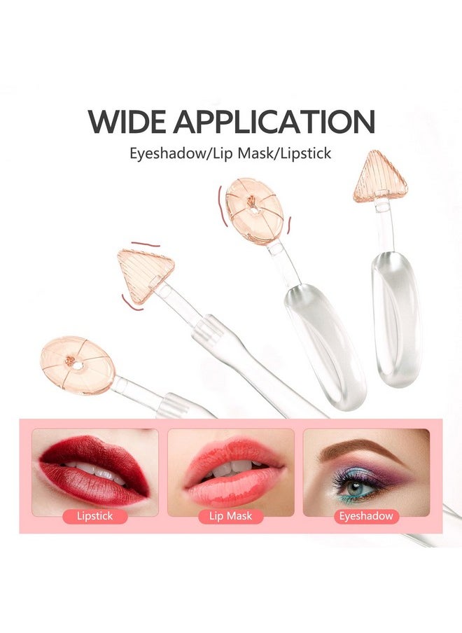 Silicone Lip Brush,2pcs Portable Lipstick Applicator Brushes with 2 replacement heads&4pcs Dust Cap,Silicone Lip Applicator for Lipstick&Lip Gloss&Lip Tint&Lip Mask,lip gloss applicator（Easy to Clean